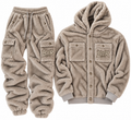BWR. BUTTON DOWN HOODIE 2 PC. BEIGE