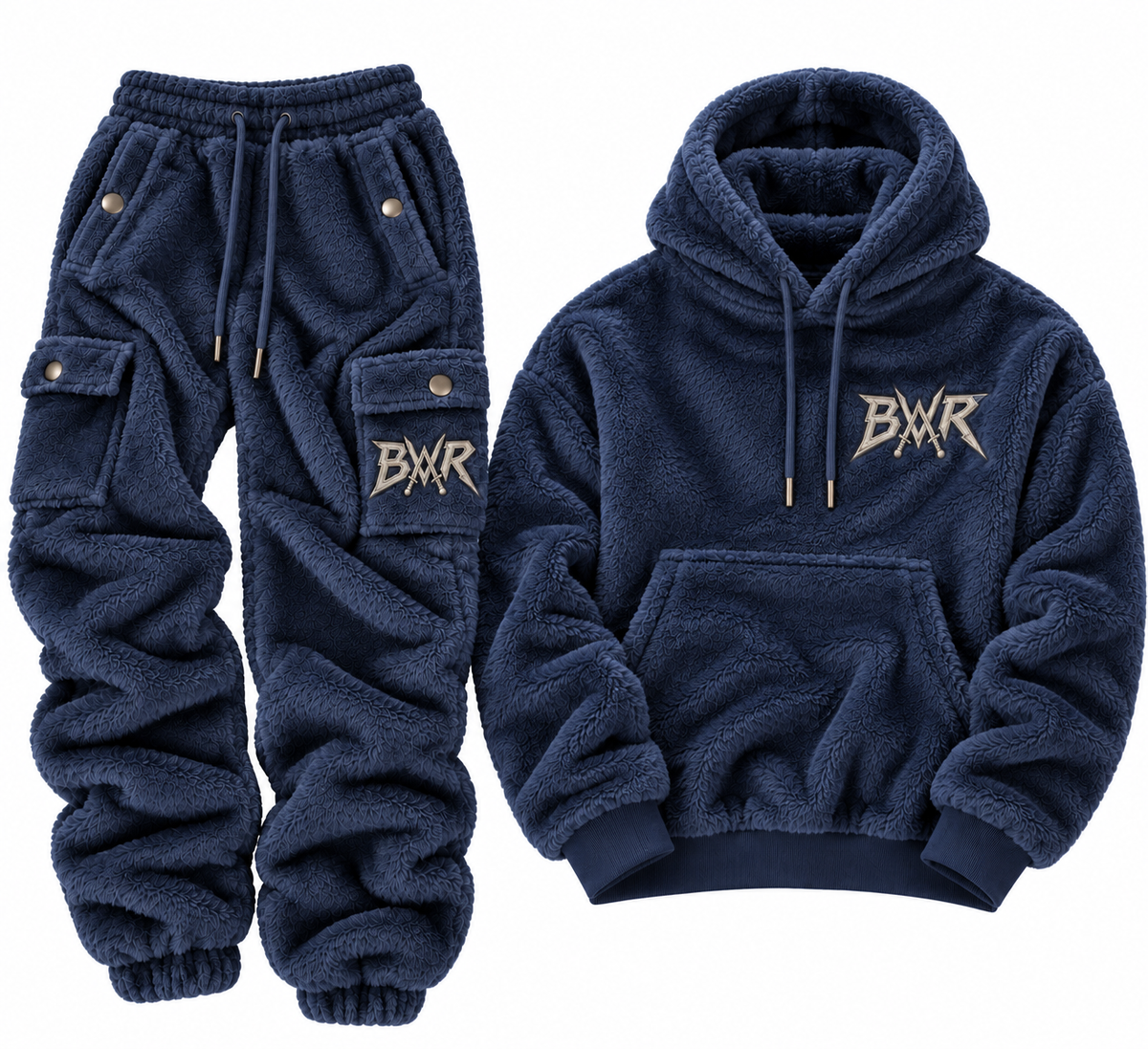 BWR. PULL OVER HOODIE 2 PC. NAVY