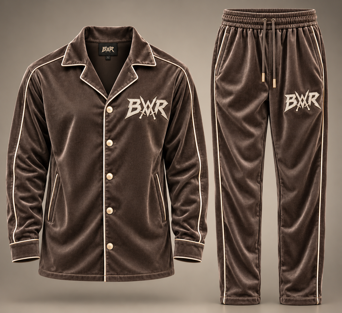 BWR. VELOUR PAJAMA . BROWN